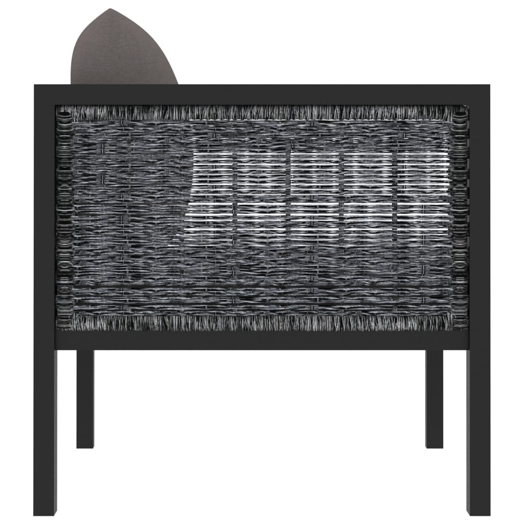 Sectional Corner Sofa with Right Armrest Poly Rattan Anthracite