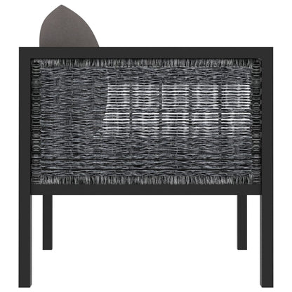 Sectional Corner Sofa with Right Armrest Poly Rattan Anthracite
