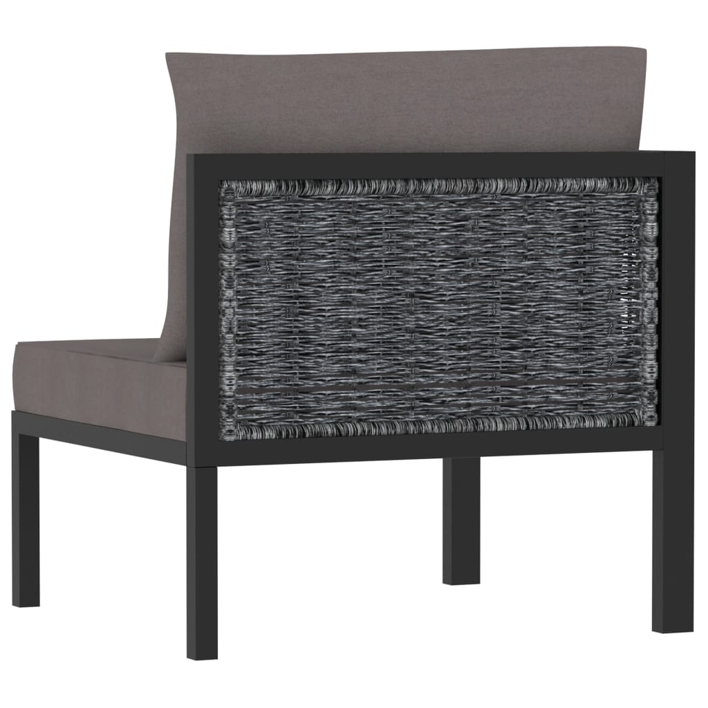 Sectional Corner Sofa with Right Armrest Poly Rattan Anthracite