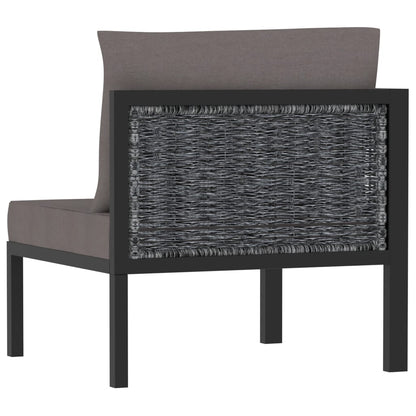 Sectional Corner Sofa with Right Armrest Poly Rattan Anthracite