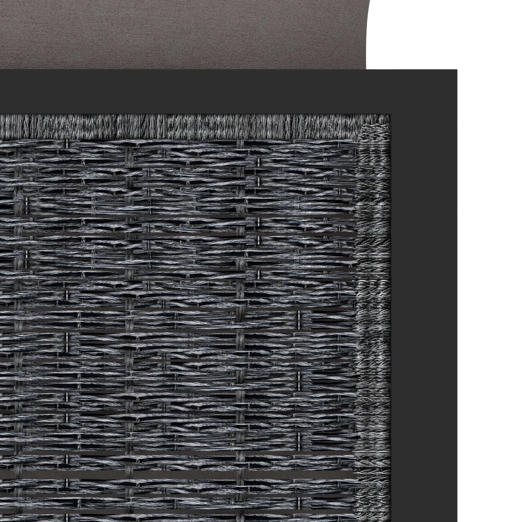 Sectional Corner Sofa with Right Armrest Poly Rattan Anthracite