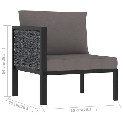 Sectional Corner Sofa with Right Armrest Poly Rattan Anthracite