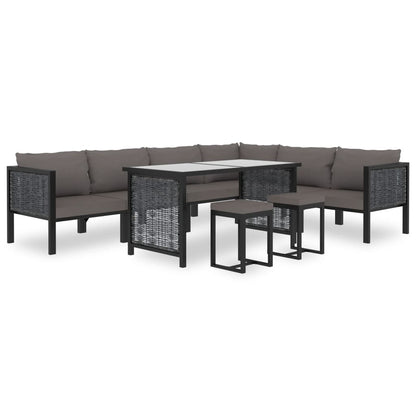 Sectional Corner Sofa with Right Armrest Poly Rattan Anthracite