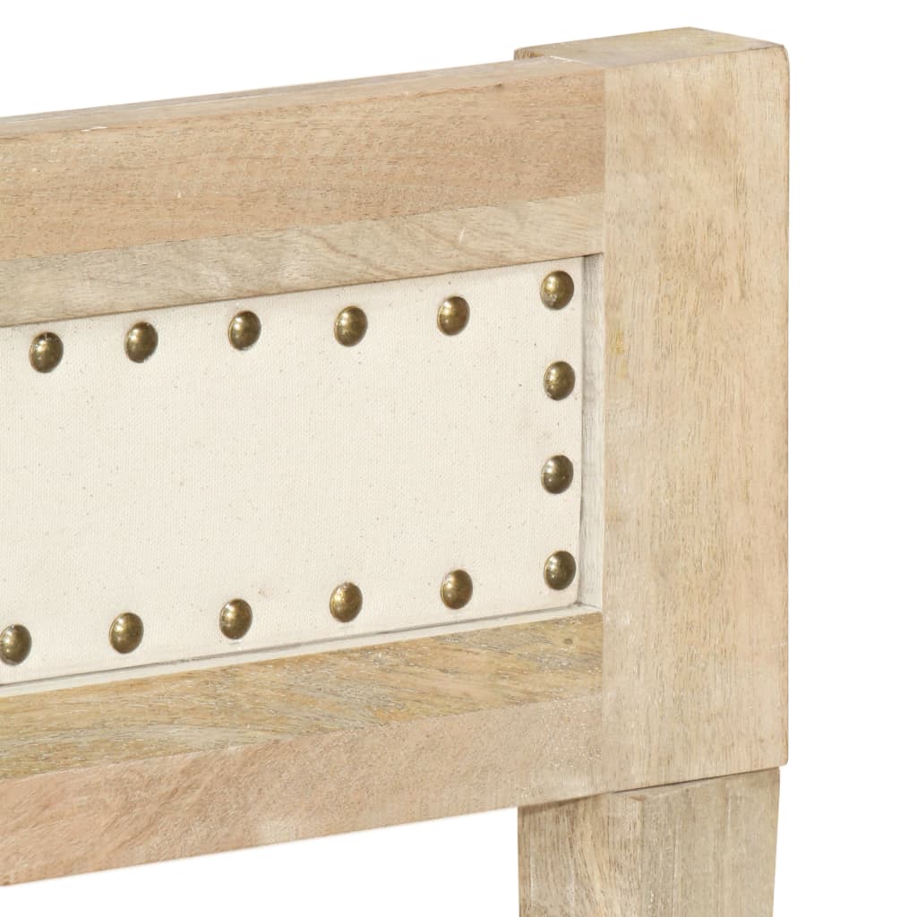 Bed Frame | Natural wood | Solid mango wood, cotton | Double | Hardwood