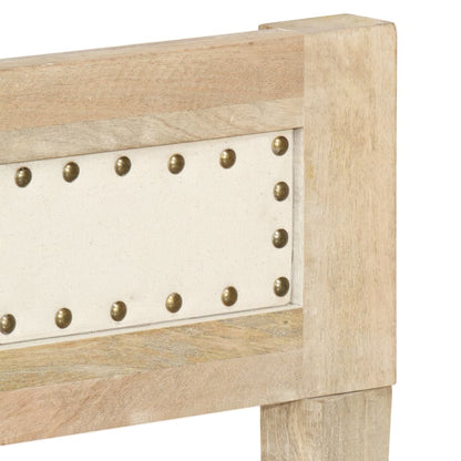 Bed Frame | Natural wood | Solid mango wood, cotton | Double | Hardwood