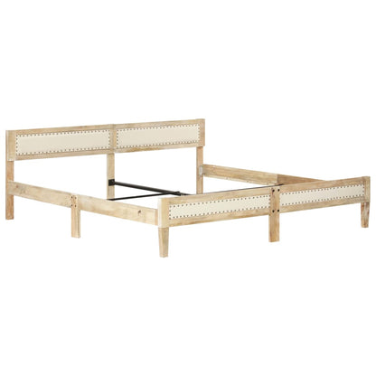 Bed Frame | Natural wood | Solid mango wood, cotton | Double | Hardwood