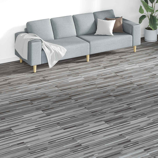 Flooring Planks Grey 5.26 m² 18 pcs PVC