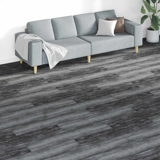 Flooring Planks Grey 5.26 m² 18 pcs PVC