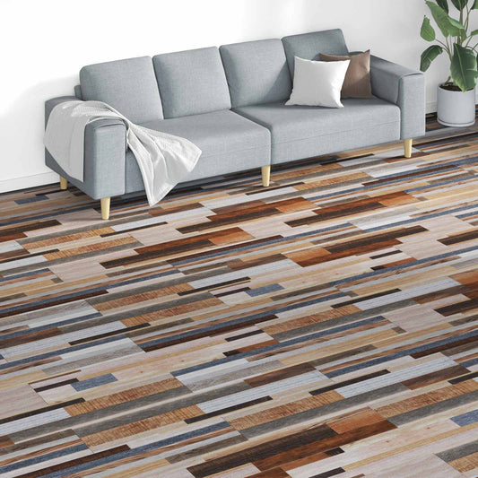 Flooring Planks Multicolour 5.26 m² 18 pcs PVC