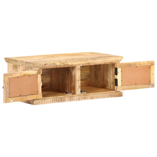 Coffee Table | Natural Wood | Solid Mango Wood and Natural Cane