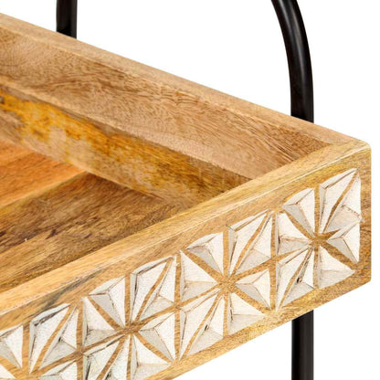 289093 vidaXL 3-Tier Kitchen Trolley 46x30x76 cm Solid Mango Wood