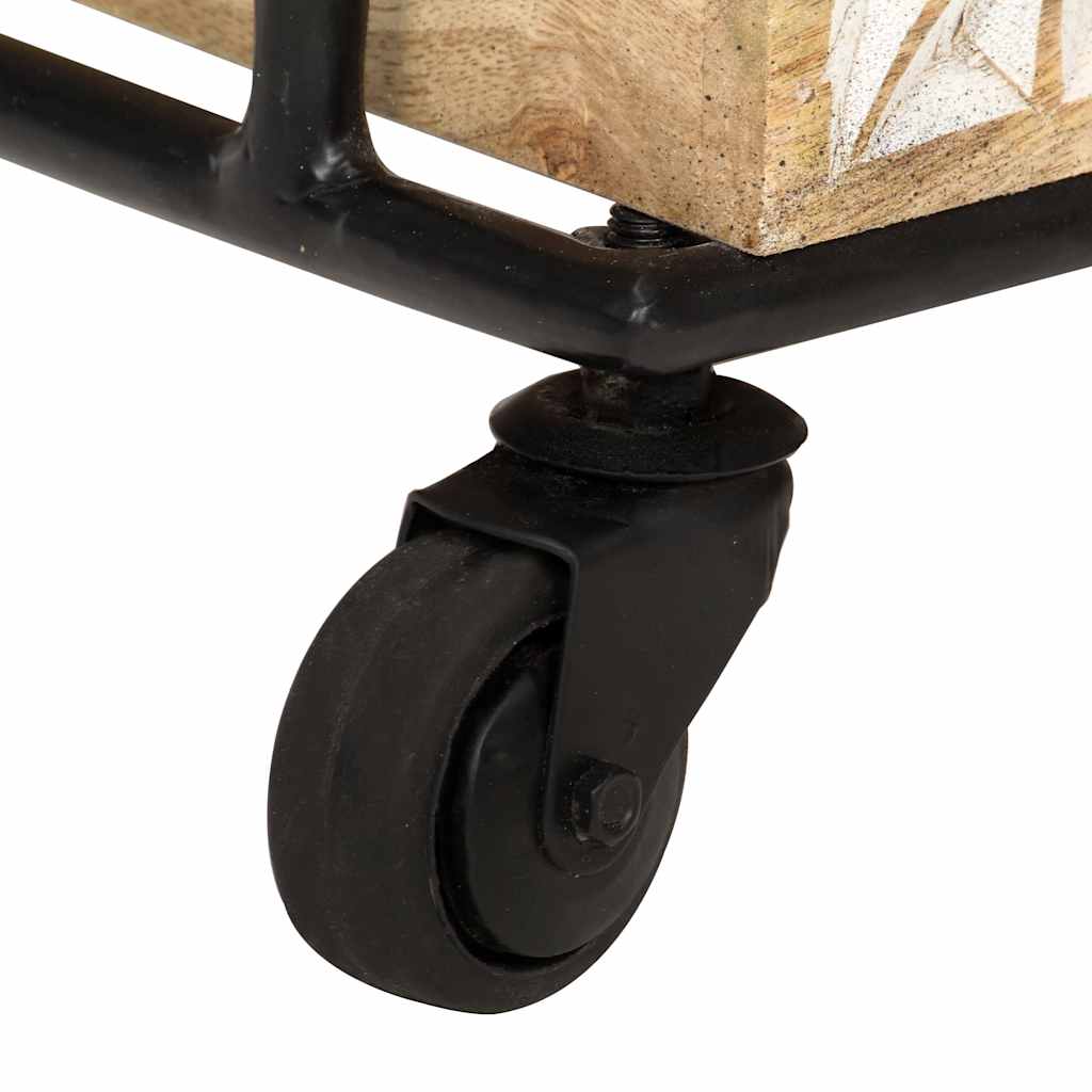 289093 vidaXL 3-Tier Kitchen Trolley 46x30x76 cm Solid Mango Wood