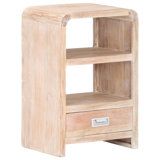 Bedside Table | Whitewashed Acacia | Solid Acacia Wood | Medium