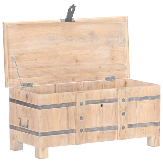Chest | White with natural wood grain | Solid acacia wood | Medium