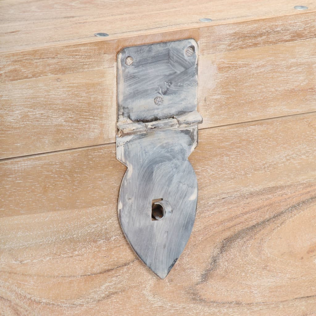 Chest | White | Solid Acacia wood, Iron | 40x40x40 cm | Storage Chest