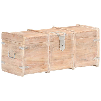 Storage Chest | White finish | Solid acacia wood | 90 x 40 x 40 cm
