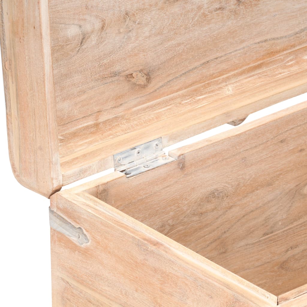 Storage Chest | White finish | Solid acacia wood | 90 x 40 x 40 cm