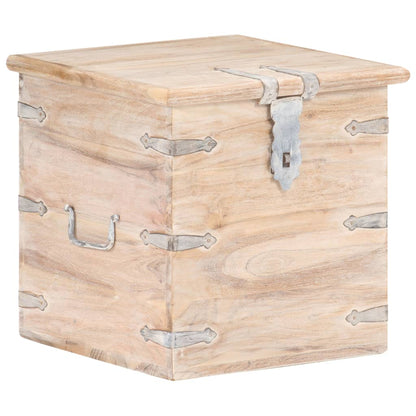 Chest | White | Solid acacia wood with iron | 40 cm | Chest | Square