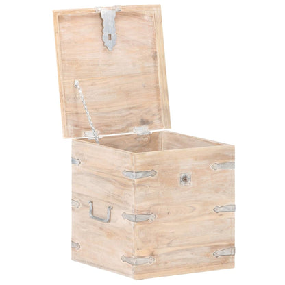 Chest | White | Solid acacia wood with iron | 40 cm | Chest | Square