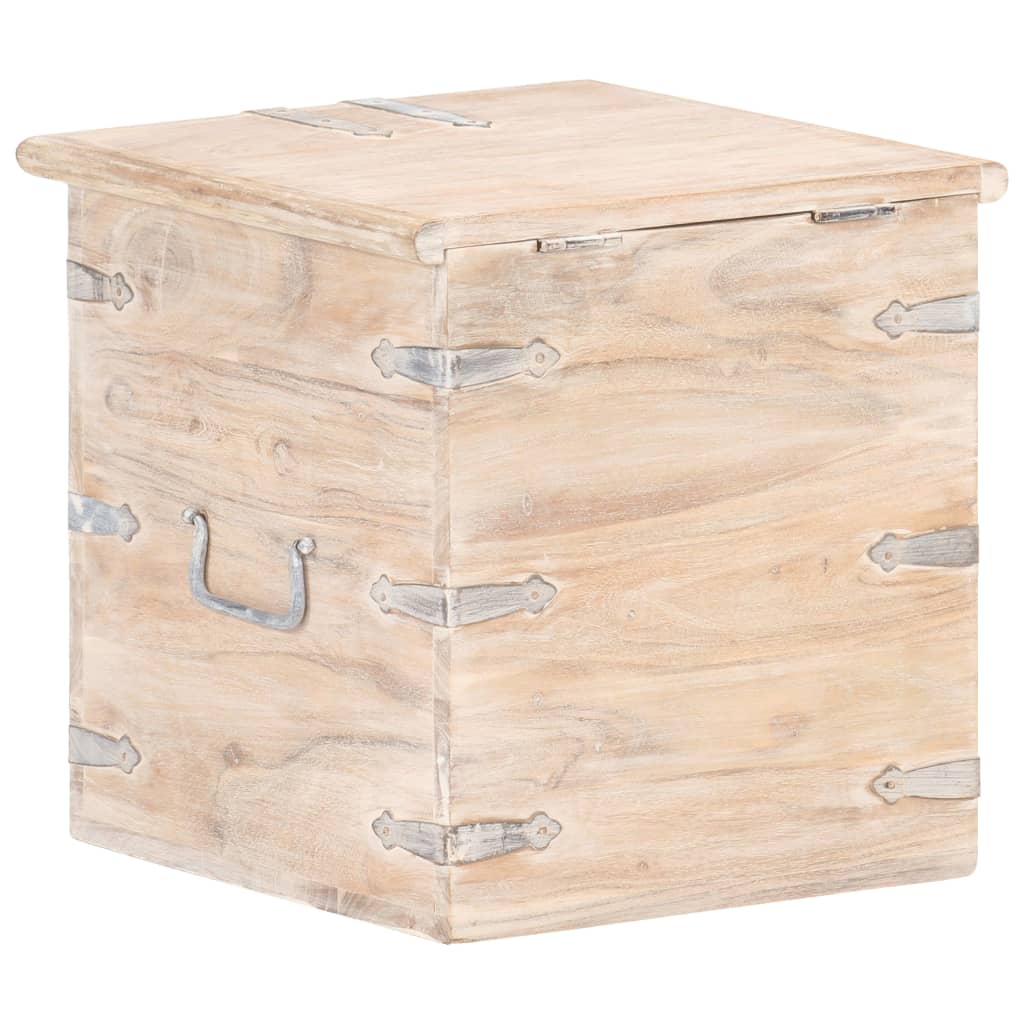 Chest | White | Solid acacia wood with iron | 40 cm | Chest | Square