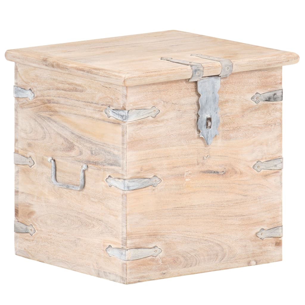 Chest | White | Solid acacia wood with iron | 40 cm | Chest | Square