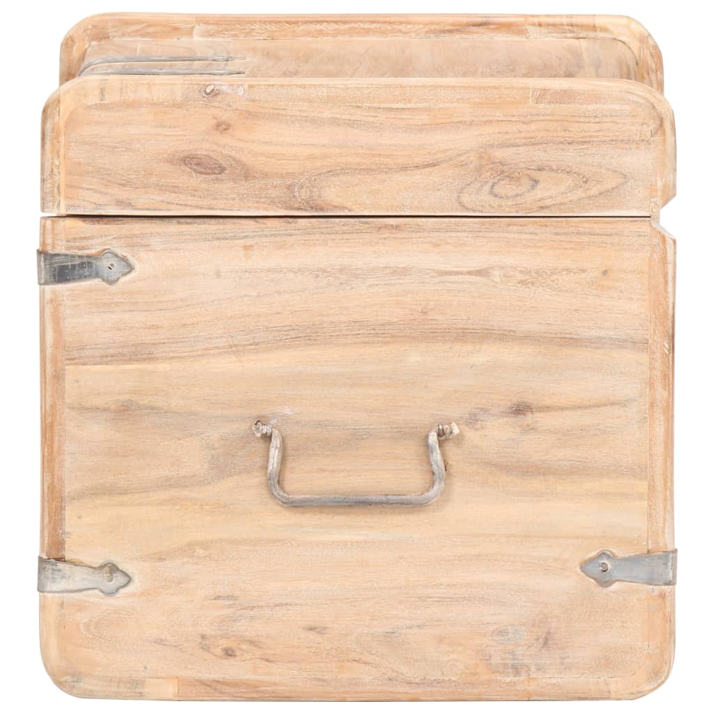 Chest 15.7"x15.7"x15.7" Solid Acacia Wood