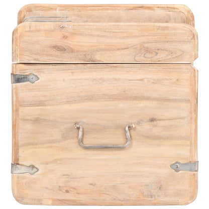 Chest 15.7"x15.7"x15.7" Solid Acacia Wood