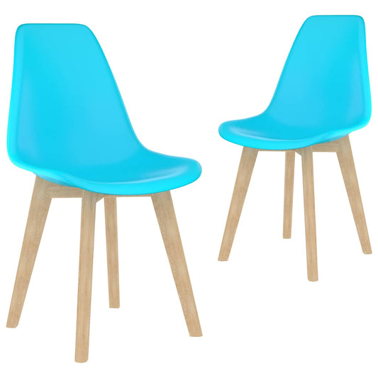 Dining Chair | Set of 2 | Blue | Polypropylene, Beechwood | Medium