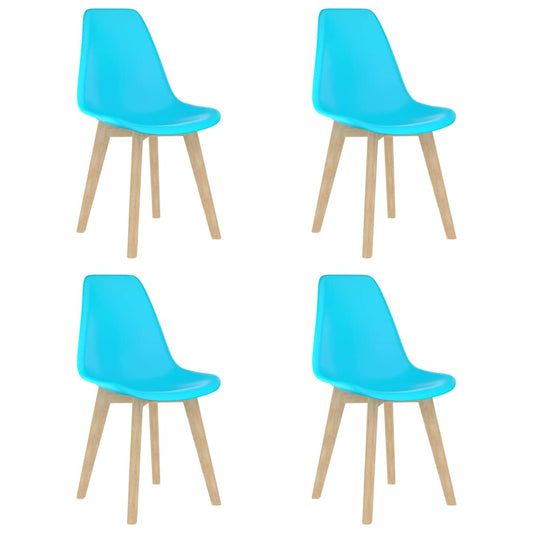 Dining Chair | Set of 4 | Blue | Polypropylene, Beechwood | 0 | Ergonomic