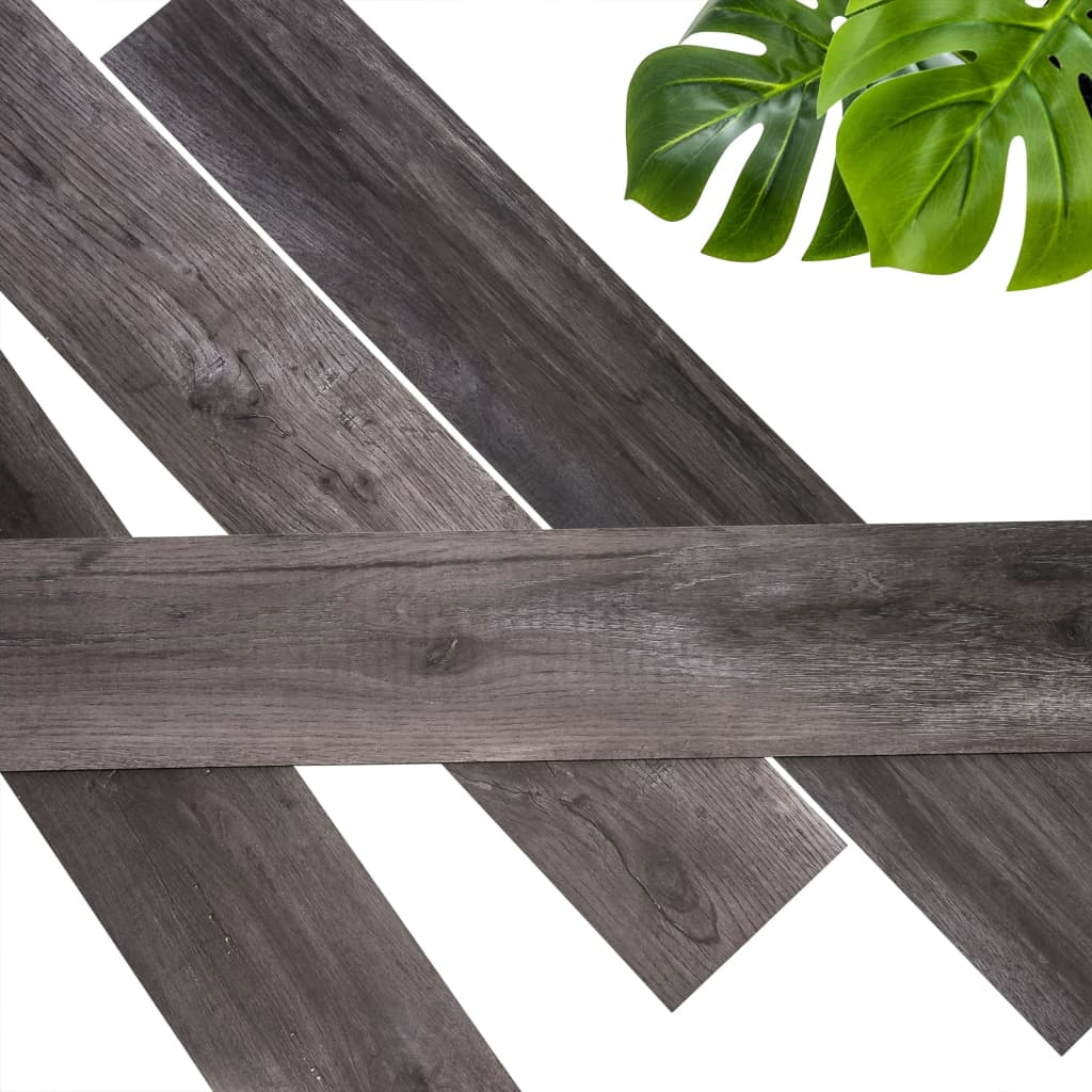 WallArt Wood Look Planks Barnwood Oak Charcoal Black