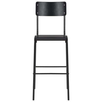 Bar Chairs 4 pcs Black Solid Plywood Steel