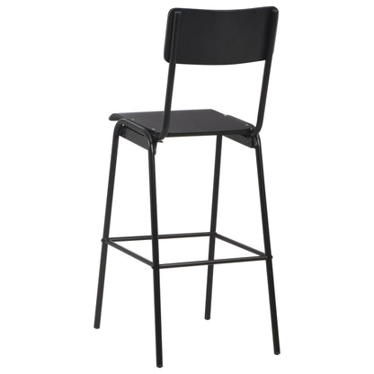 Bar Chairs 4 pcs Black Solid Plywood Steel