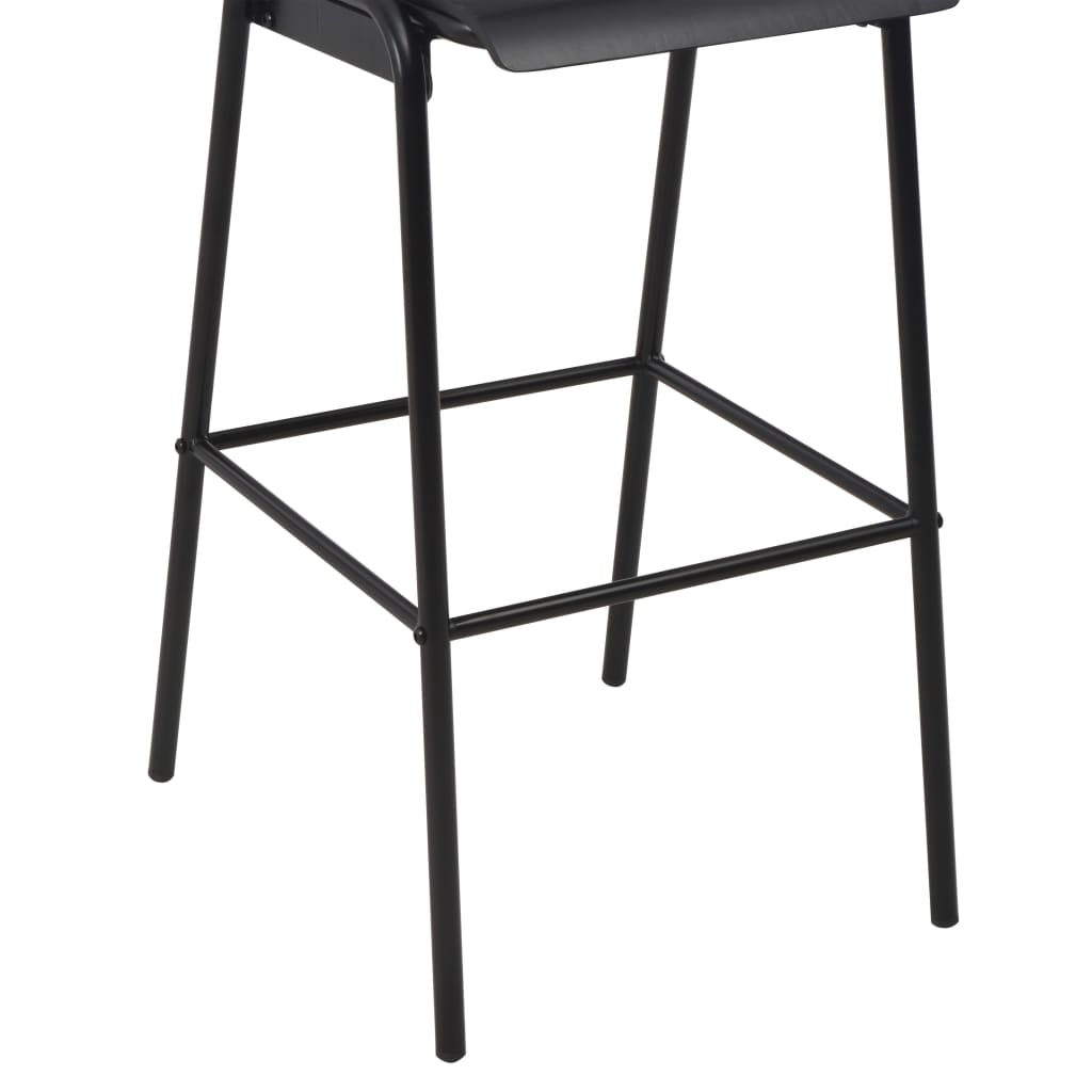 Bar Chairs 4 pcs Black Solid Plywood Steel