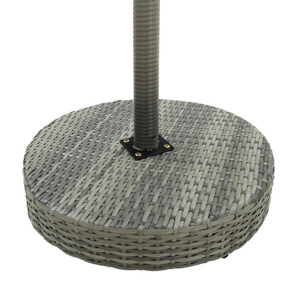 Garden Table Grey 60.5x106 cm Poly Rattan