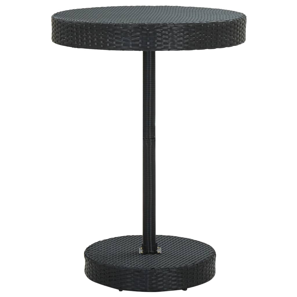 Garden Table Black PE Rattan Lightweight Garden Table Round