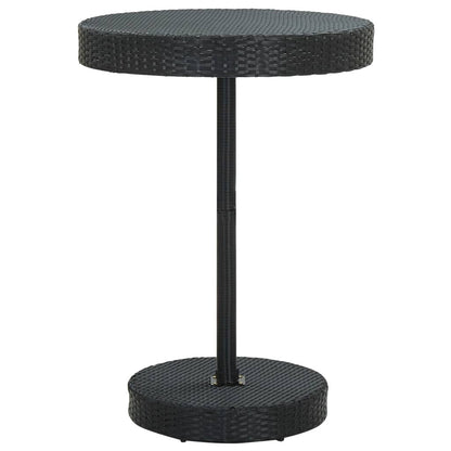 Garden Table Black PE Rattan Lightweight Garden Table Round