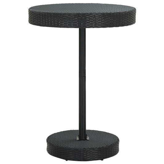 Garden Table Black PE Rattan Lightweight Garden Table Round