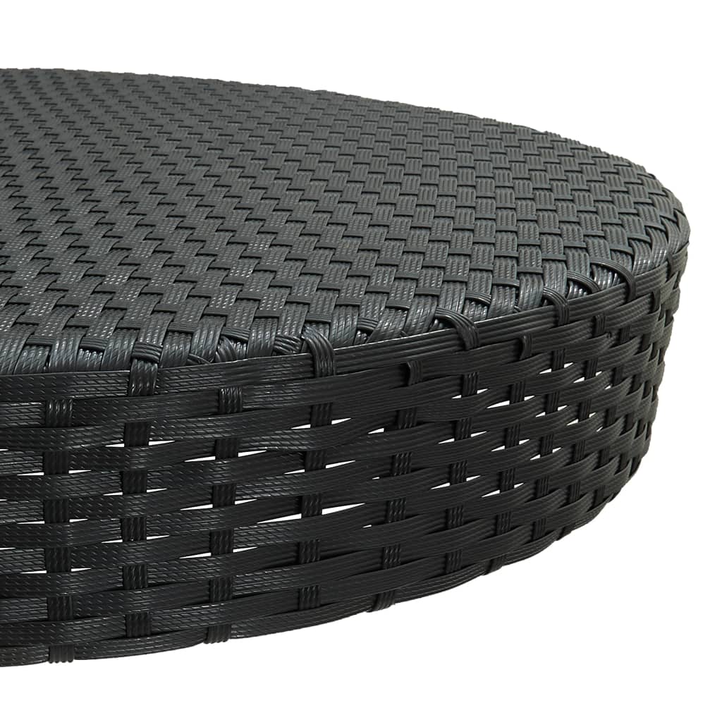 Garden Table Black PE Rattan Lightweight Garden Table Round