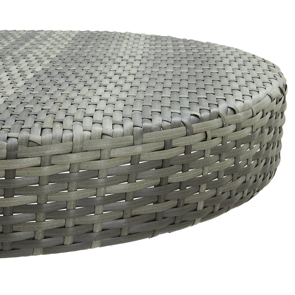 Patio Table Gray 29.7"x41.7" Poly Rattan