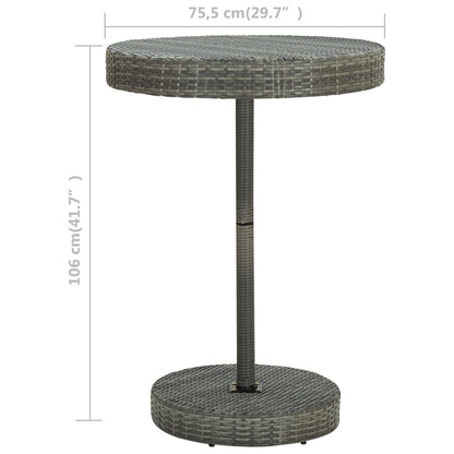 Patio Table Gray 29.7"x41.7" Poly Rattan