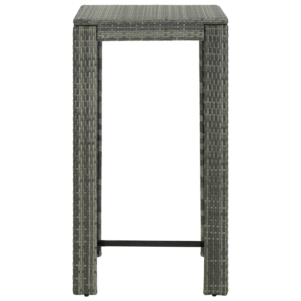 Garden Bar Table Grey 60.5x60.5x110.5 cm Poly Rattan