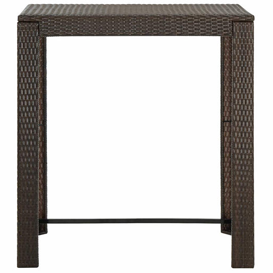 Bar Table | Brown | PE rattan, Powder-Coated Steel | 100x60.5x110.5 cm