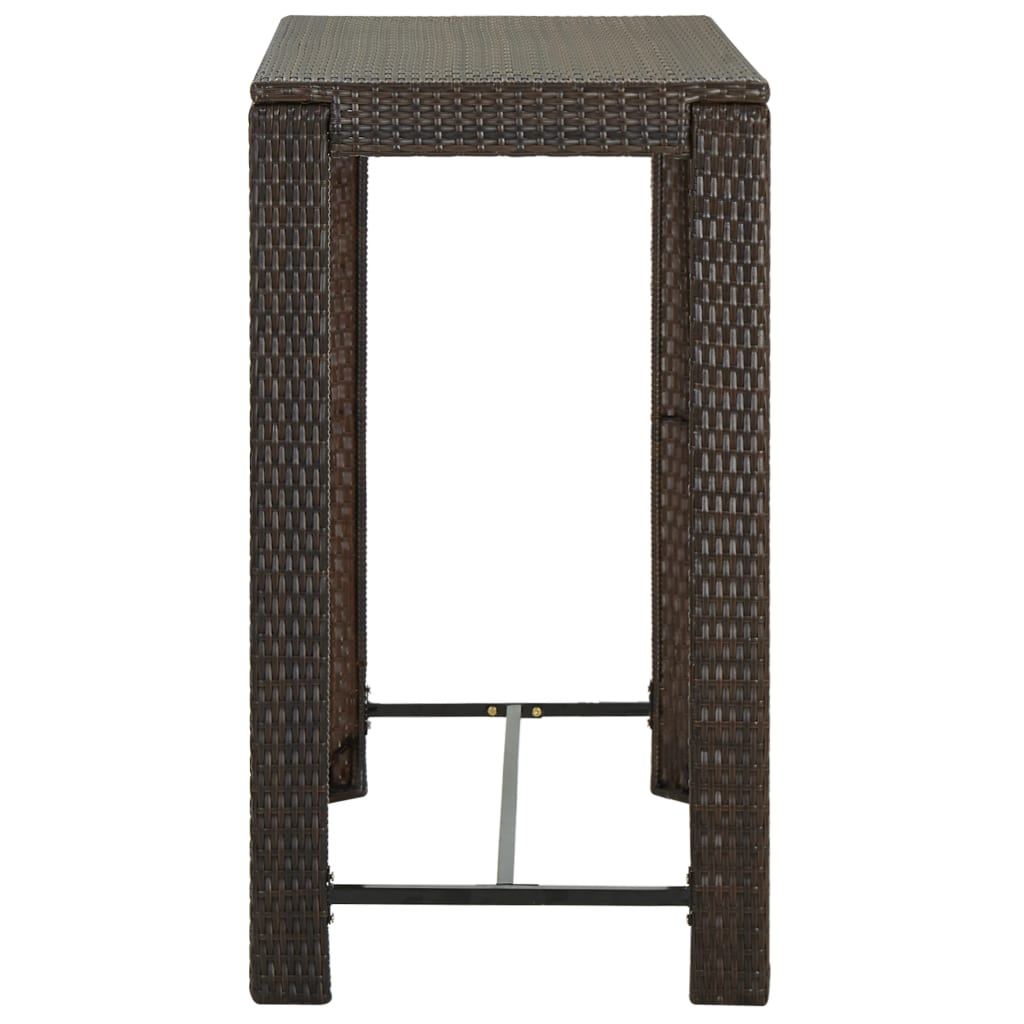 Garden Bar Table Brown 100x60.5x110.5 cm Poly Rattan