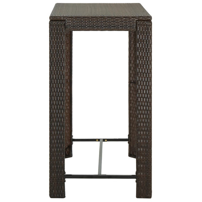 Garden Bar Table Brown 100x60.5x110.5 cm Poly Rattan