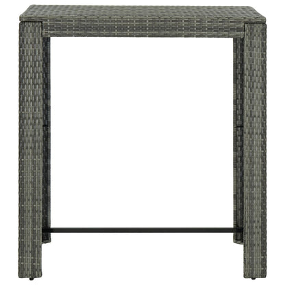 Garden Bar Table Grey 100x60.5x110.5 cm Poly Rattan