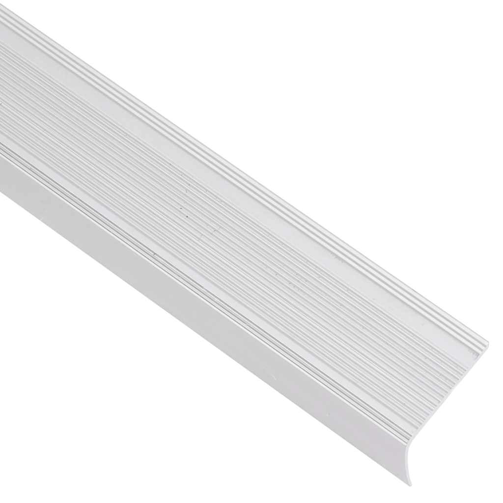 Stair Nosings in L-shape 15 pcs Aluminium 90 cm Silver