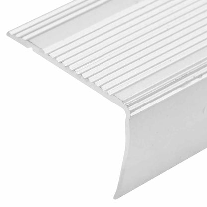 Stair Nosings in L-shape 15 pcs Aluminium 90 cm Silver