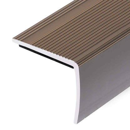 Stair Nosings in L-shape 15 pcs Aluminium 90 cm Brown
