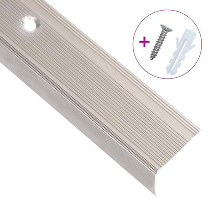 Stair Nosings in L-shape 5 pcs Aluminium 90 cm Champagne
