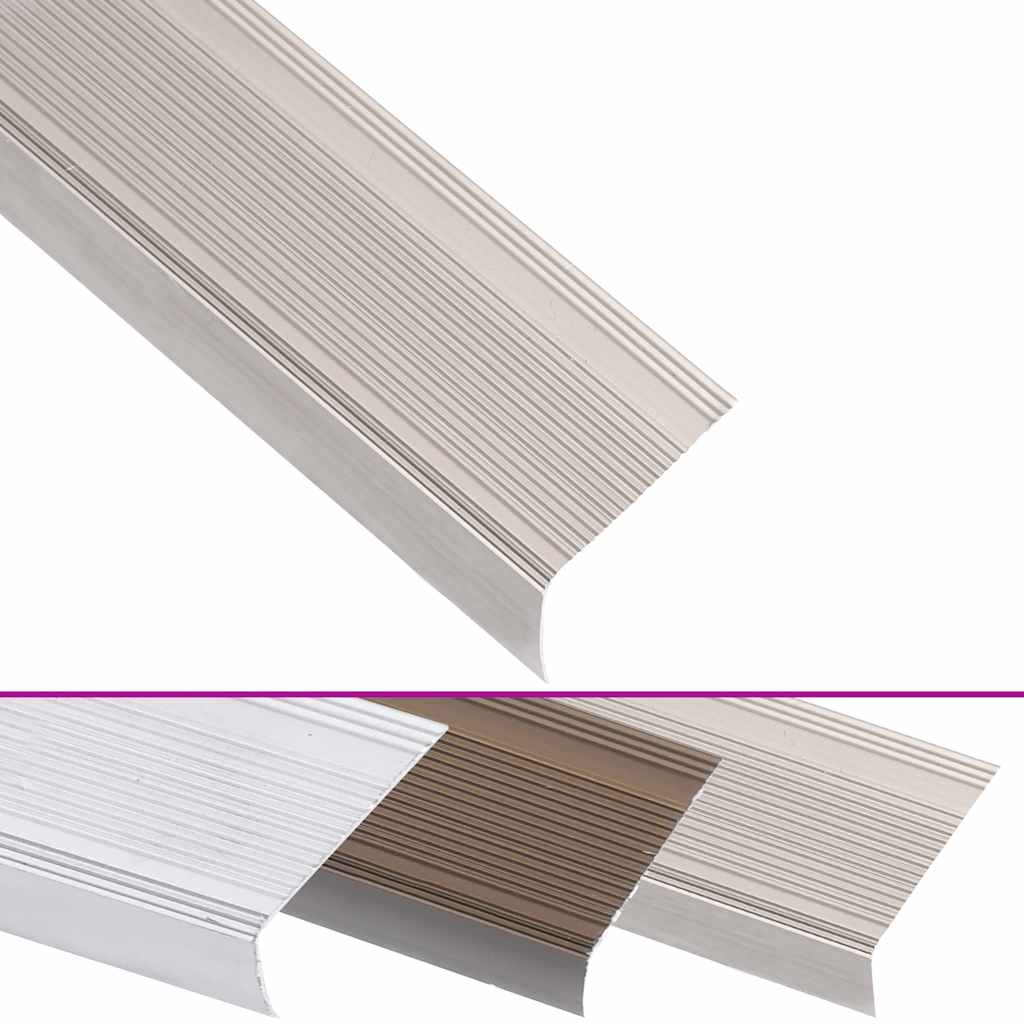 Stair Nosings in L-shape 5 pcs Aluminium 90 cm Champagne
